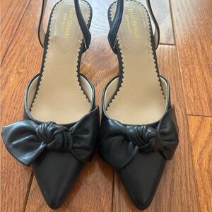 Issac Mizhari NY Black Slingback Heels with Bow- size 6.5